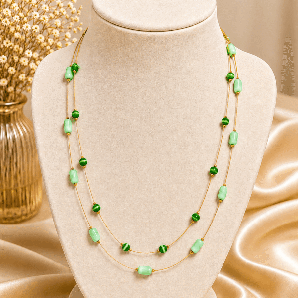 Mint Meadow Layered Bead Necklace