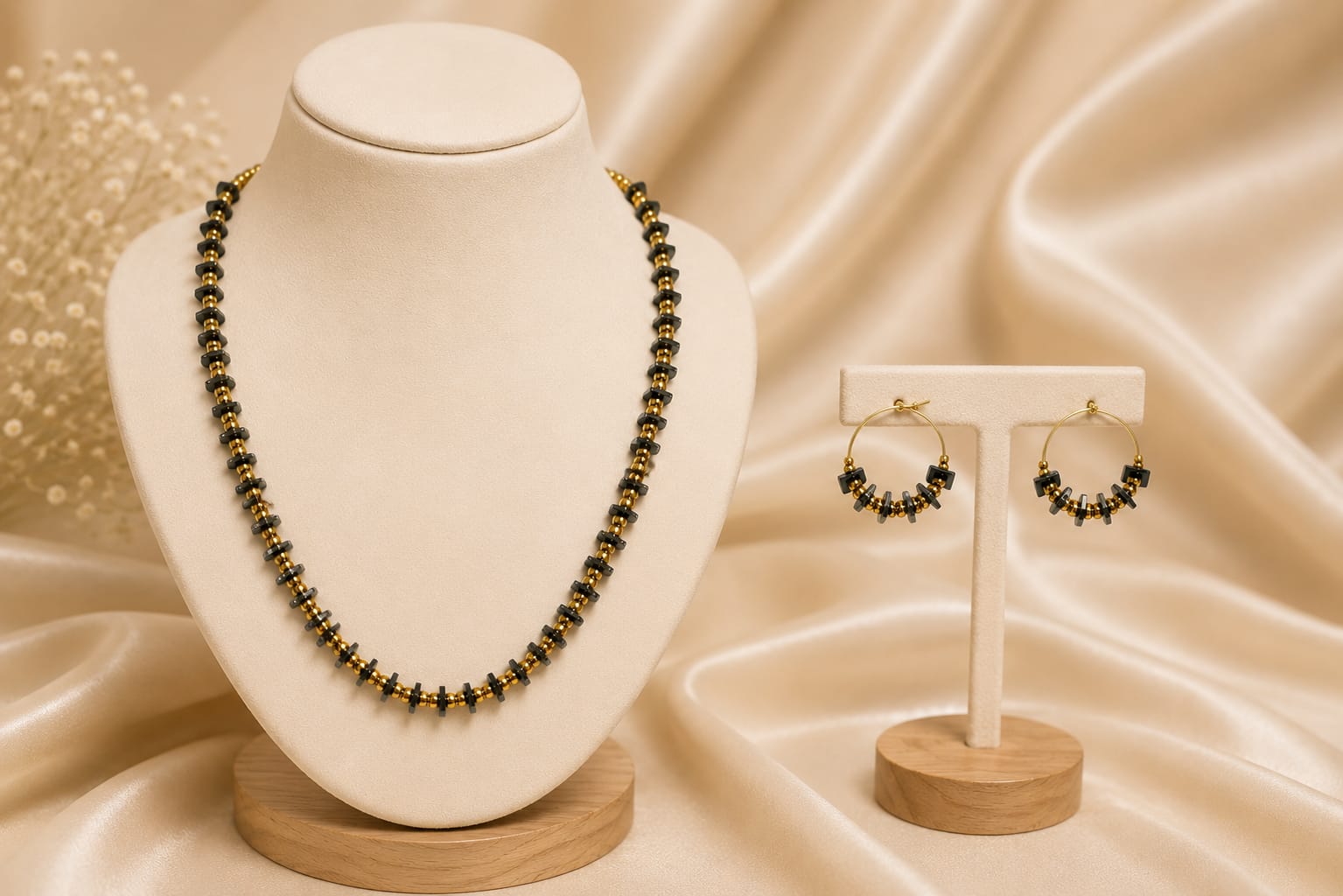 Midnight Luxe Hematite Necklace Set