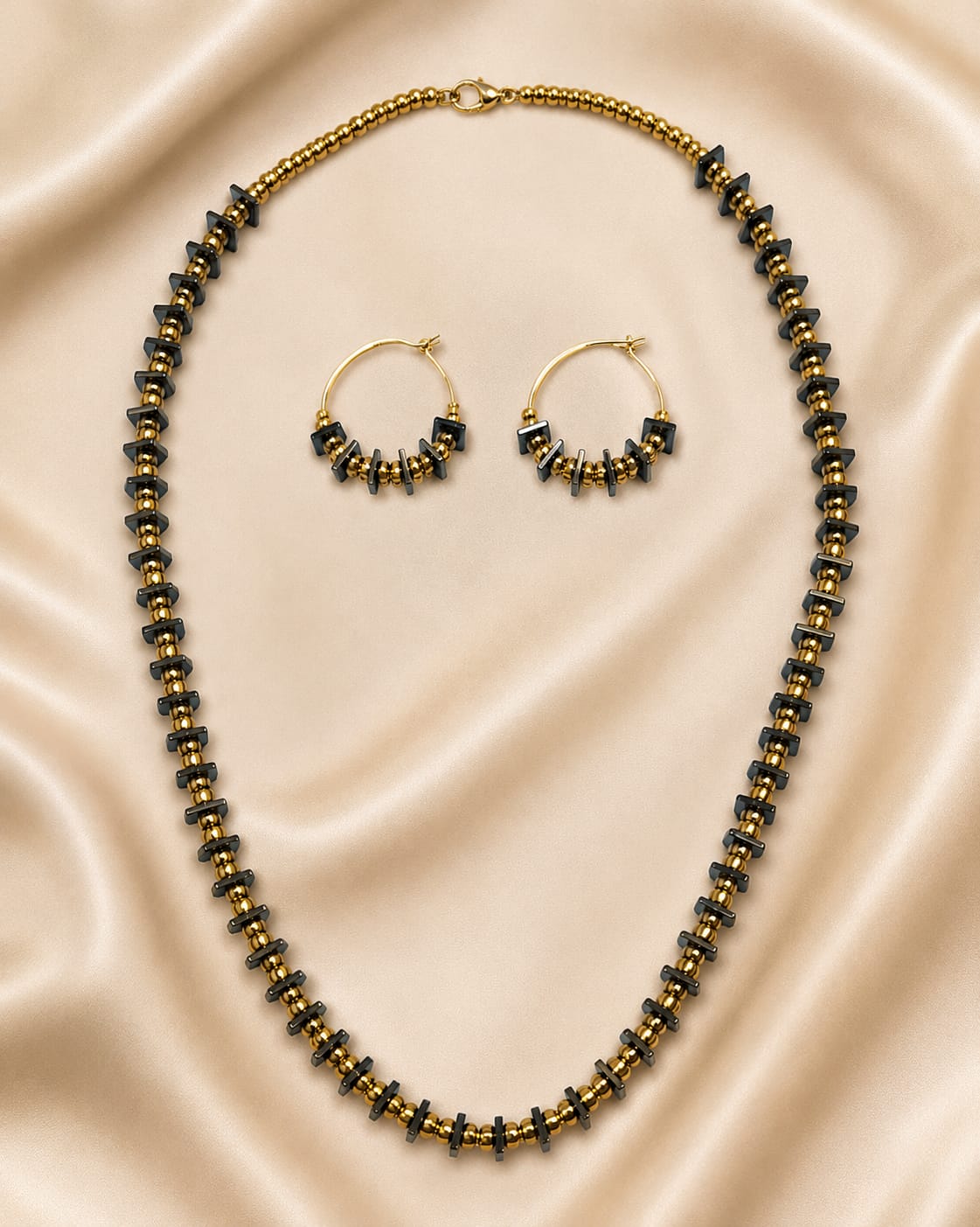 Midnight Luxe Hematite Necklace Set - Image 3