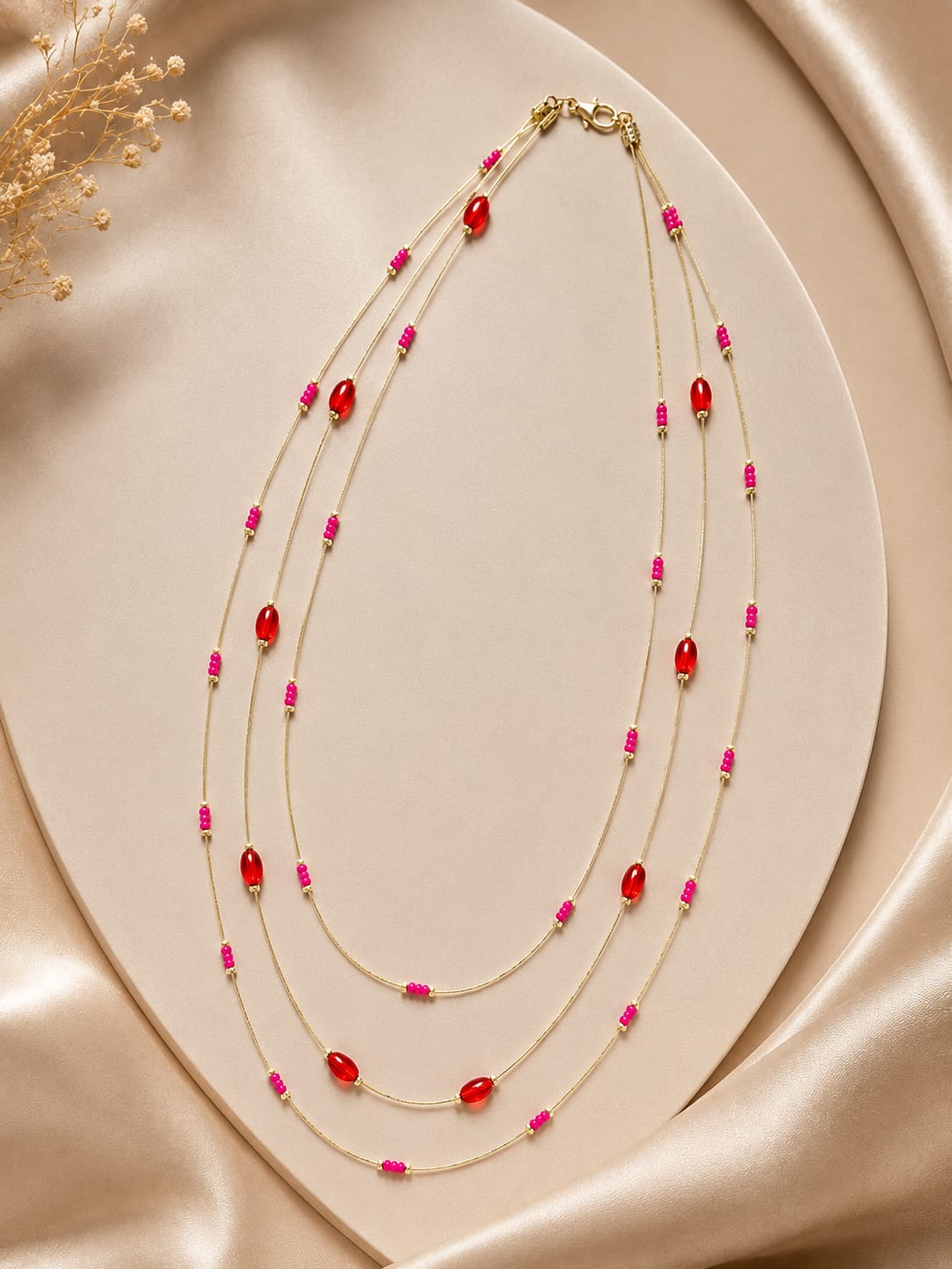 Blush Ruby Layered Necklace - Image 2