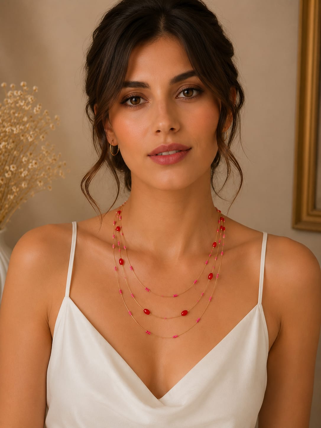 Blush Ruby Layered Necklace - Image 3