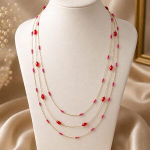 Blush Ruby Layered Necklace