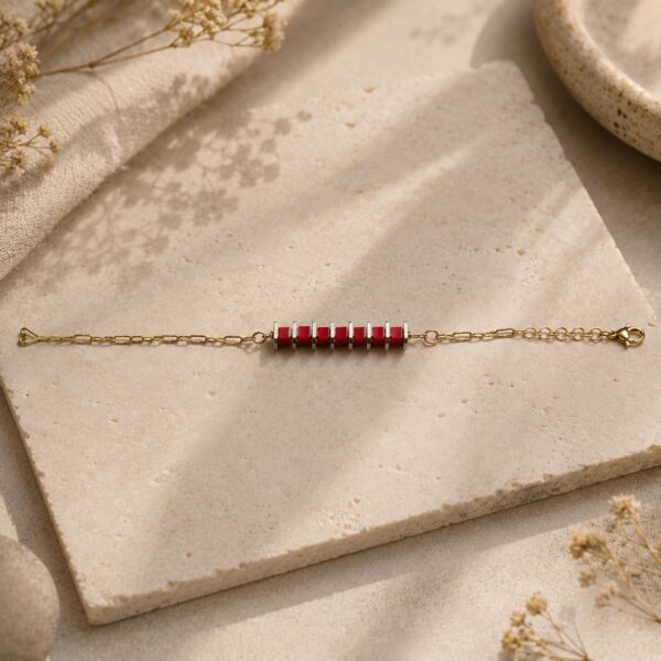 Ruby Charm Chain Bracelet